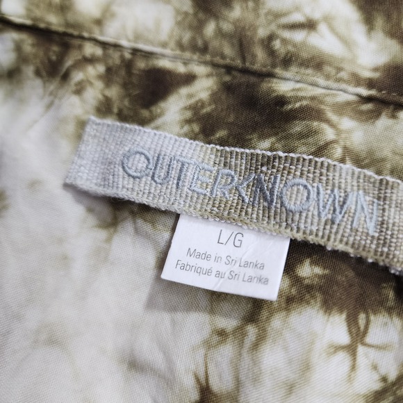 Outerknown BBQ Shirt Olive Branch Men's Button Up Short Sleeve Size Large NWT - Picture 2 of 5